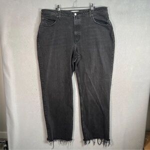 Abercrombie & Fitch 90s Relaxed Jean High Rise Curve Love Size 34 Black Denim